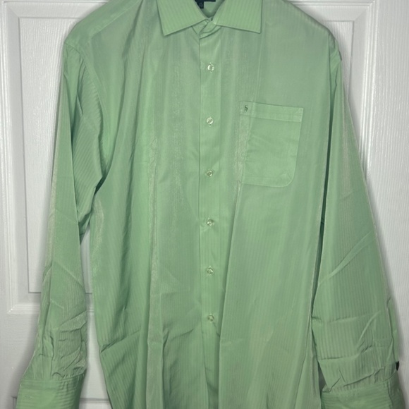 Stacy Adams Men’s Dress Shirt 17.5 – Mint Green – French Cuff – Classic Fit - Picture 4 of 5